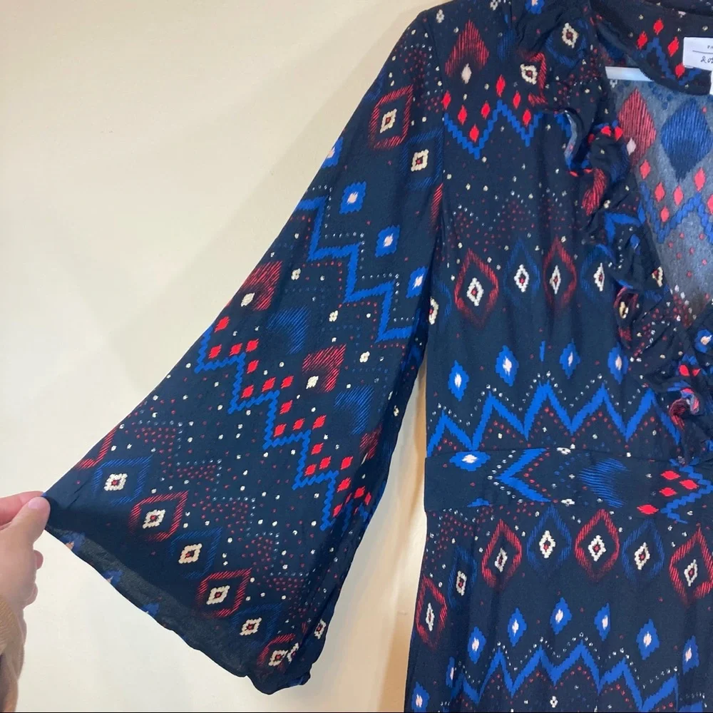 & Other Stories Paris Atelier Plunging Printed Midi Dress - Picture 11 of 14